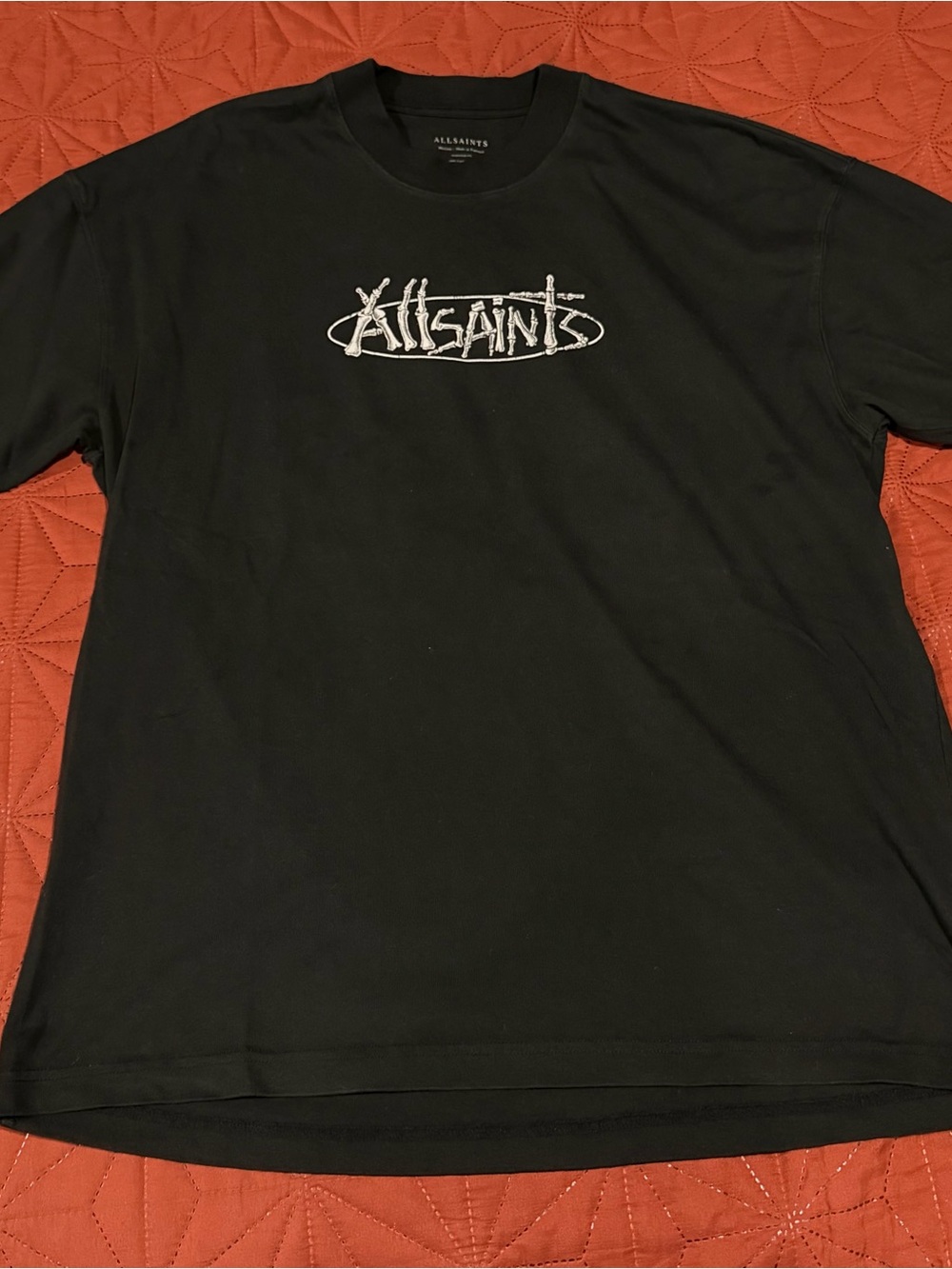 All Saints Skeleton Black Tee